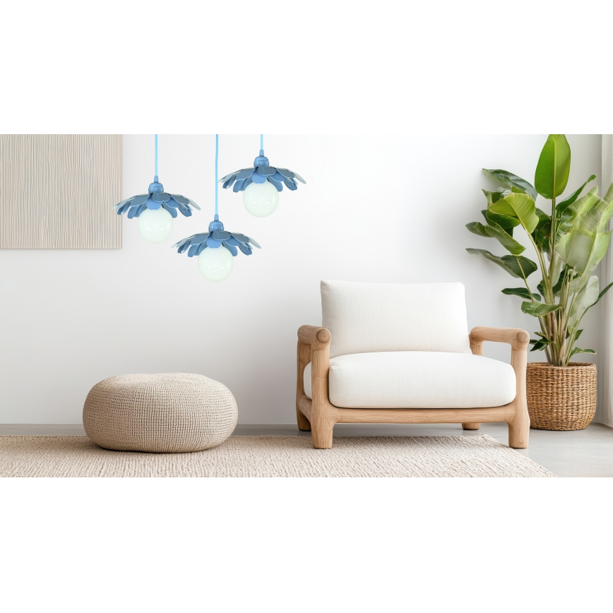 Bohemia-Design - Csillár kábellel, 1×E27/60W/230V, kék