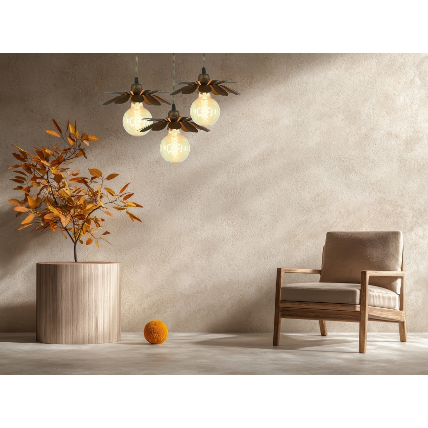 Bohemia-Design - Kábeles csillár 1xE27/60W/230V bronzszínű