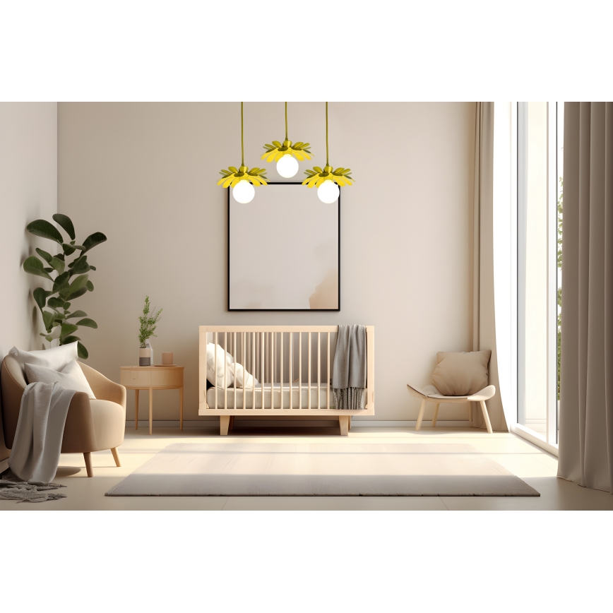 Bohemia-Design - Kábeles függőlámpa 1xE27/60W/230V sárga