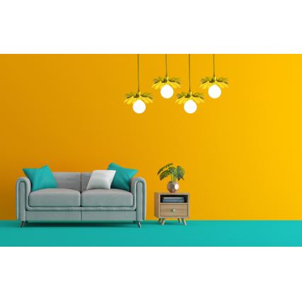 Bohemia-Design - Kábeles függőlámpa 1xE27/60W/230V sárga
