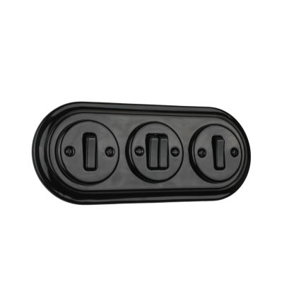 Bohemia-Design - Porcelán retro háromrészes keret fekete