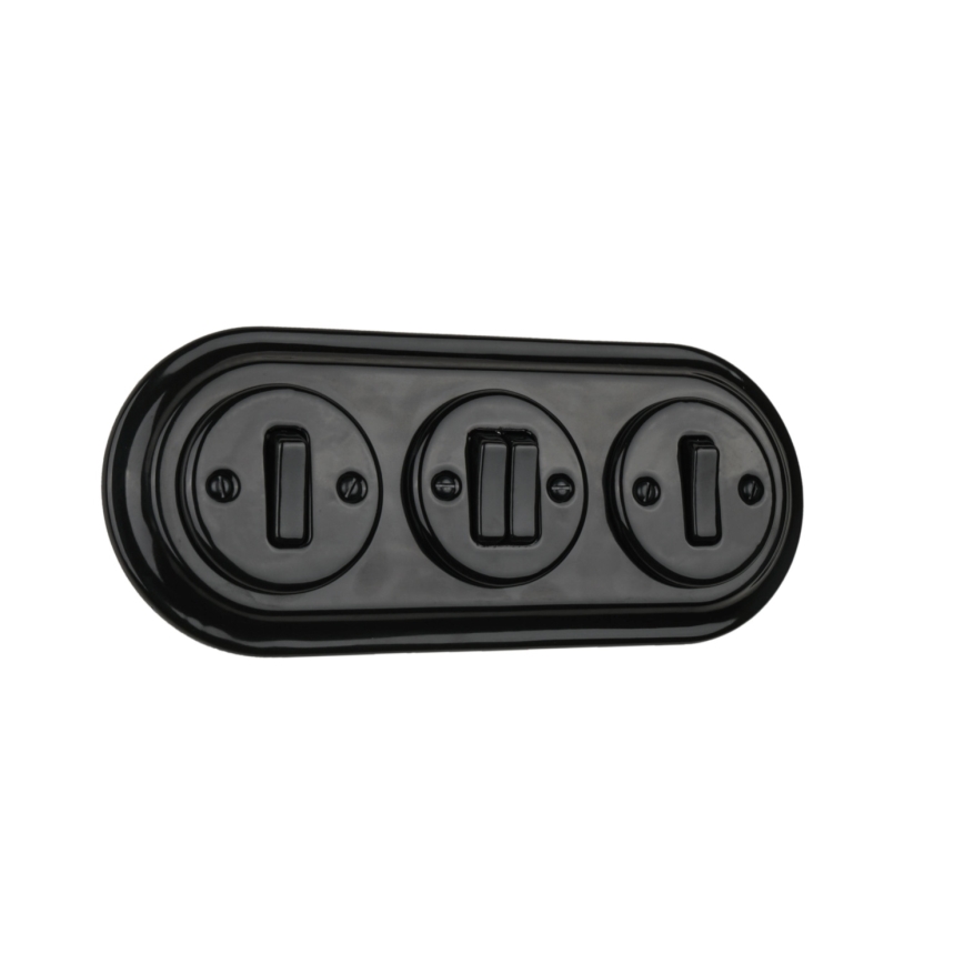 Bohemia-Design - Porcelán retro háromrészes keret fekete