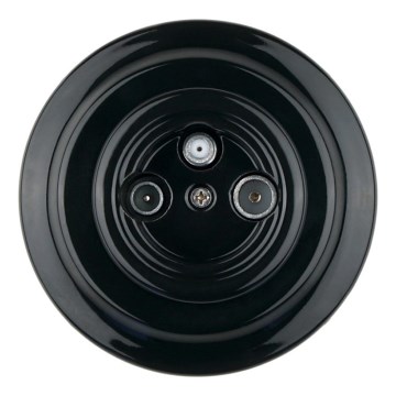 Bohemia-Design - porcelán retró TV/SAT-W aljzat kerettel, fekete