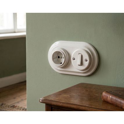 Bohemia-Design - Retro porcelán dupla képkeret, fehér