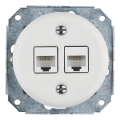 Bohemia-Design - Retro porcelán ethernet aljzat keret nélkül 2x CAT.5E fehér