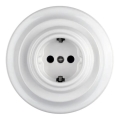 Bohemia-Design - Retro porcelán fali konnektor kerettel, SCHUKO 250V/16A, fehér