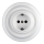 Bohemia-Design - Retro porcelán fali konnektor kerettel, SCHUKO 250V/16A, fehér