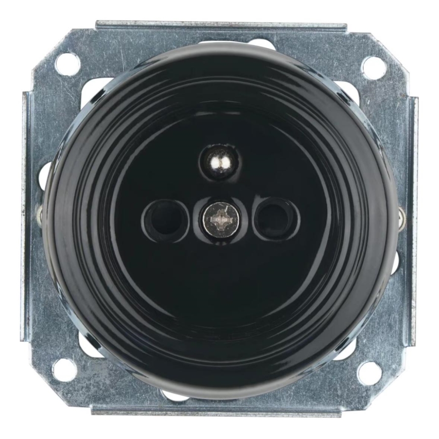 Bohemia-Design - Retro porcelán falialjzat keret nélkül 250V/16A fekete