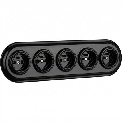 Bohemia-Design - Retro porcelán ötképes képkeret fekete