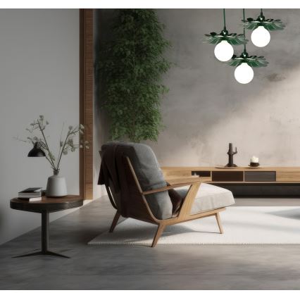 Bohemia-Design - Zöld kábelen függesztett csillár 1xE27/60W/230V