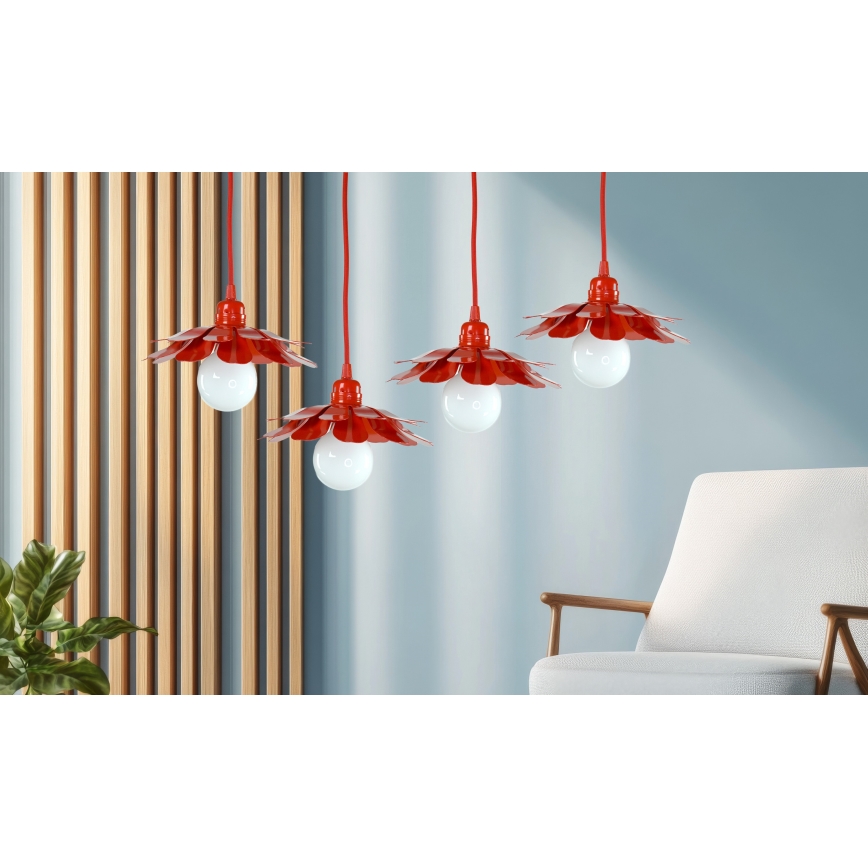 Bohemia-Design - Zsinóron függő csillár 1xE27/60W/230V piros