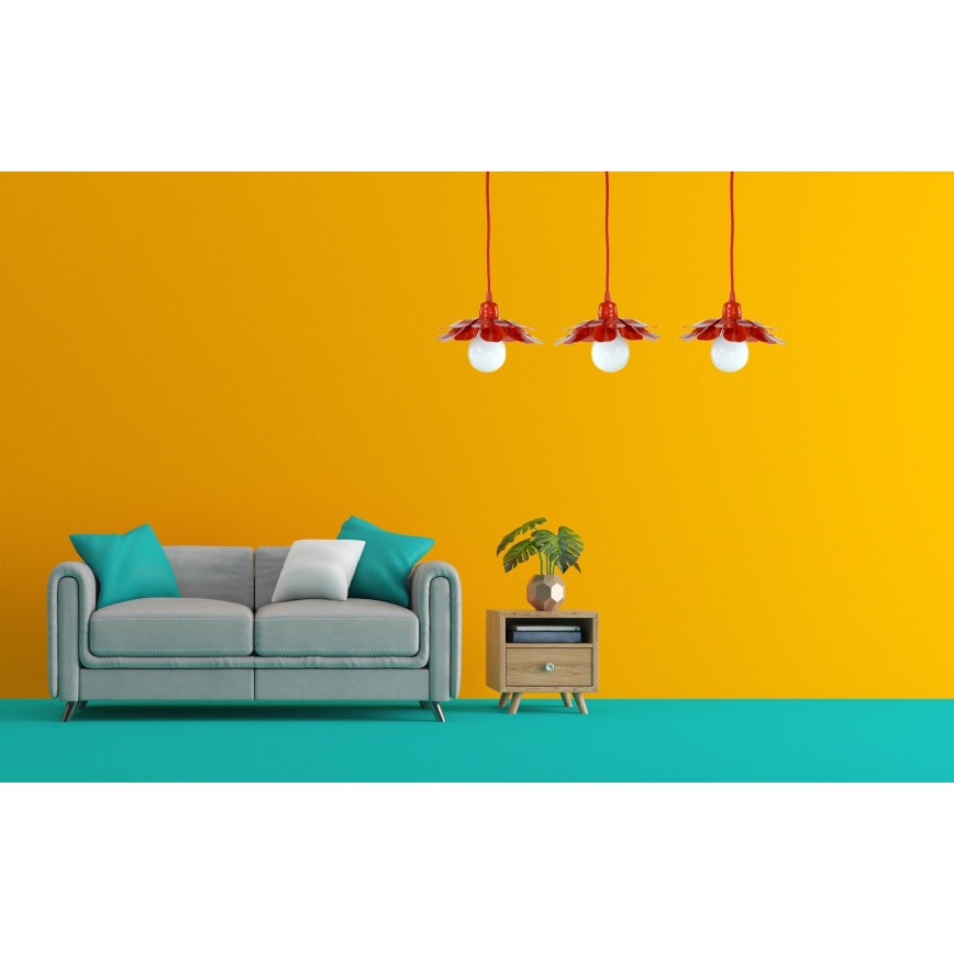 Bohemia-Design - Zsinóron függő csillár 1xE27/60W/230V piros