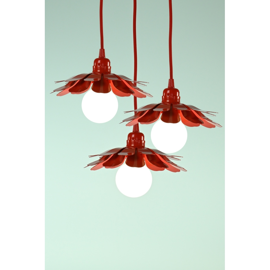 Bohemia-Design - Zsinóron függő csillár 1xE27/60W/230V piros