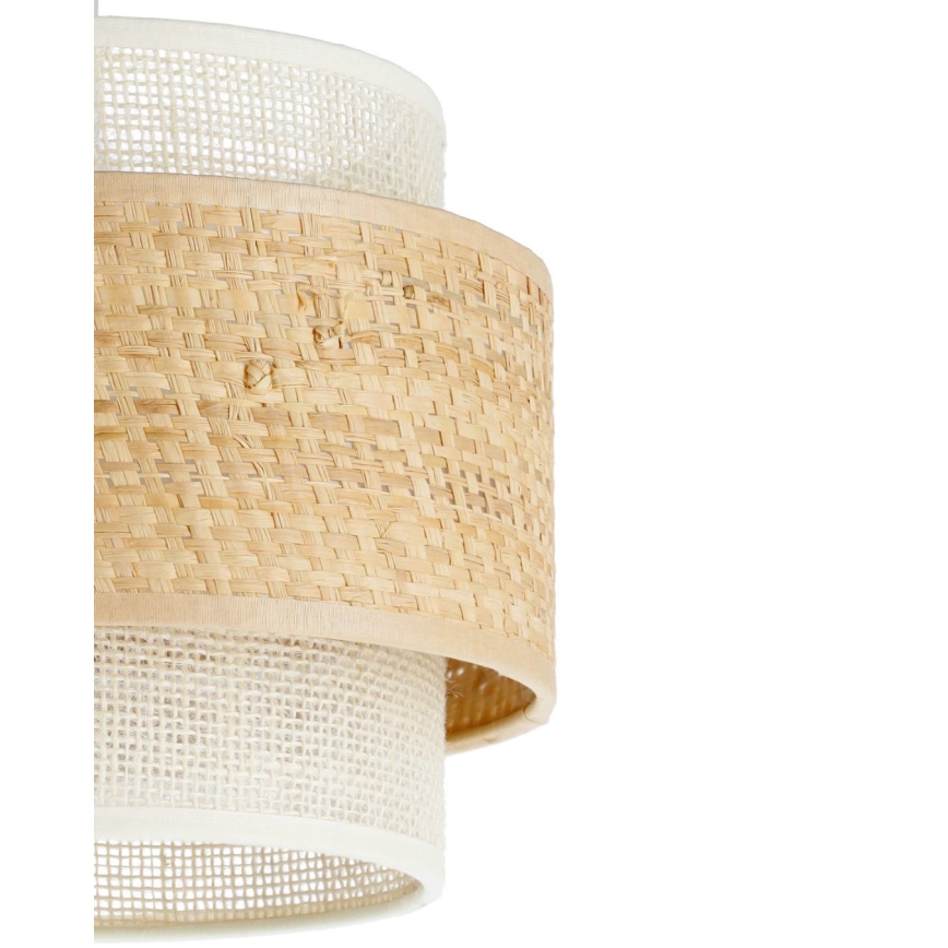 BOHO függőlámpa zsinóron 3xE27/60W/230V juta/krémszínű