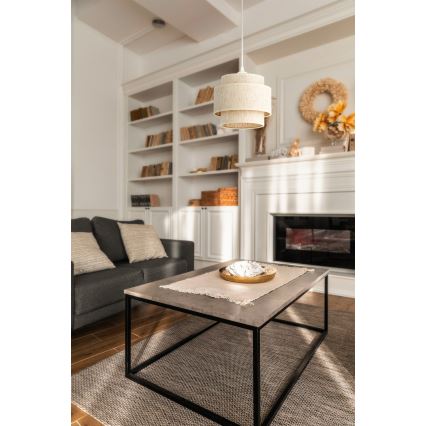 BOHO függőlámpa zsinórral 1xE27/60W/230V Ø 20 cm fehér