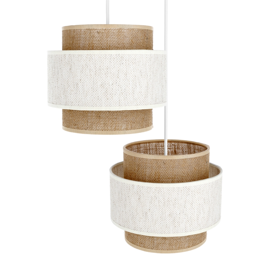 BOHO kábeles függőlámpa 2xE27/60W/230V krémszínű/juta