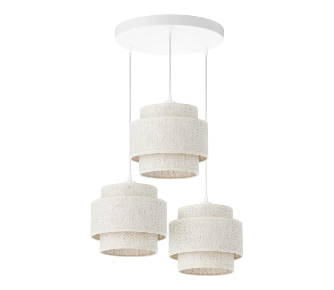 BOHO kábeles függőlámpa 3xE27/60W/230V, fehér H0186