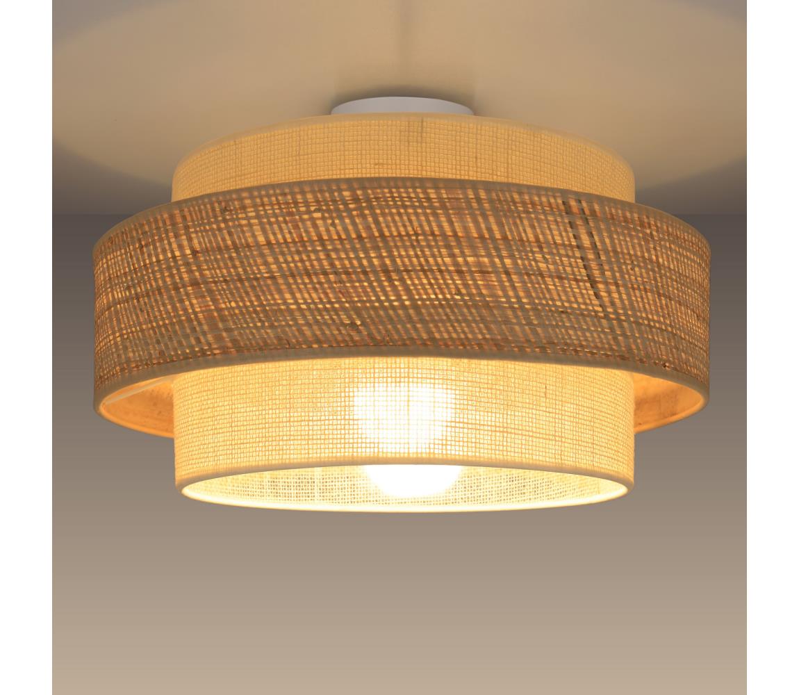 BOHO mennyezeti lámpa 1xE27/60W/230V átm. 40 cm juta/krémszínű H0173