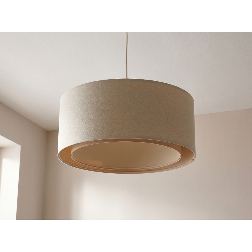 BOHO TRINITI függőlámpa 1xE27/60W/230V, átmérő 50 cm, krémszínű