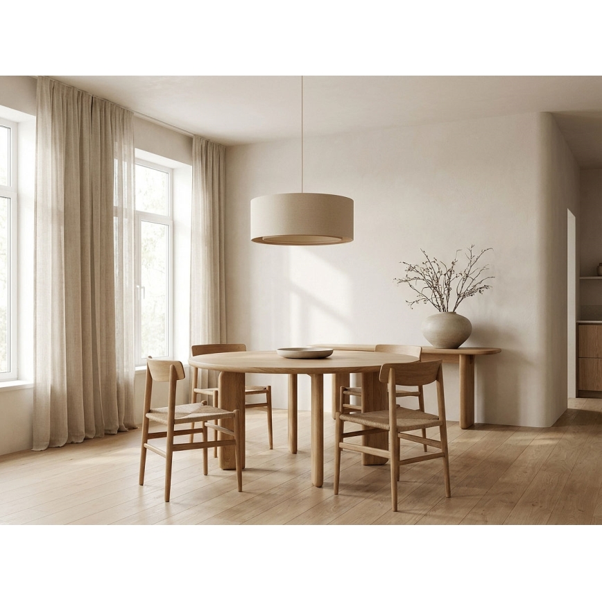 BOHO TRINITI függőlámpa 1xE27/60W/230V, átmérő 50 cm, krémszínű