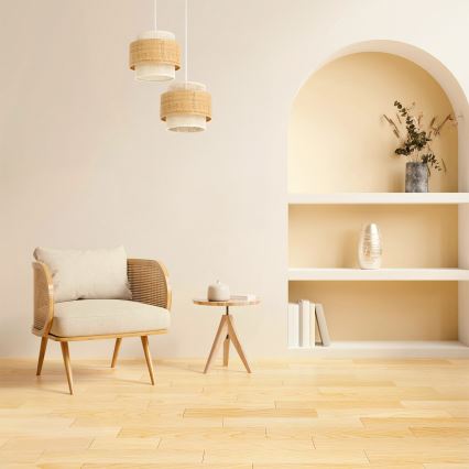 BOHO zsinóros csillár 2xE27/60W/230V juta/krémszínű