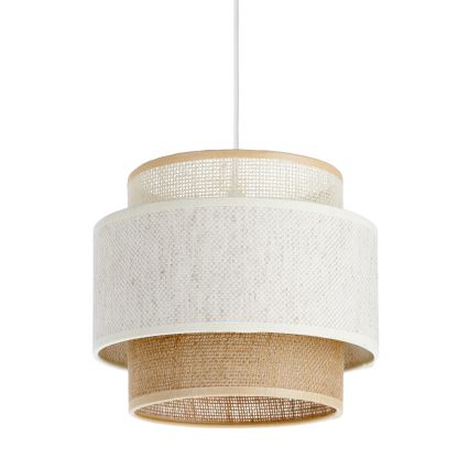 BOHO zsinóros függeszték 1xE27/60W/230V átm. 20 cm fehér/juta