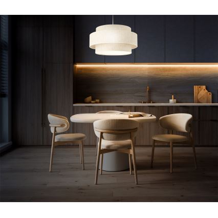 BOHO zsinóros függeszték 1xE27/60W/230V, átm. 40 cm, fehér