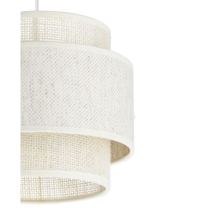 BOHO zsinóros függőlámpa 1x E27/60W/230V, átmérő 20 cm, krémszín/juta
