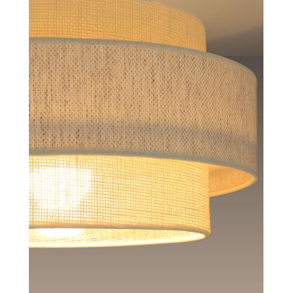 BOHO zsinóros függőlámpa 1xE27/60W/230V, átm. 40 cm, krémszínű/juta