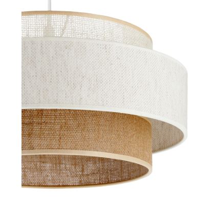 BOHO zsinóros függőlámpa 1xE27/60W/230V Ø 40 cm fehér/juta