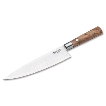 Böker - Damaszkuszi konyhakés DAMAST OLIVE 21,2 cm olívafa