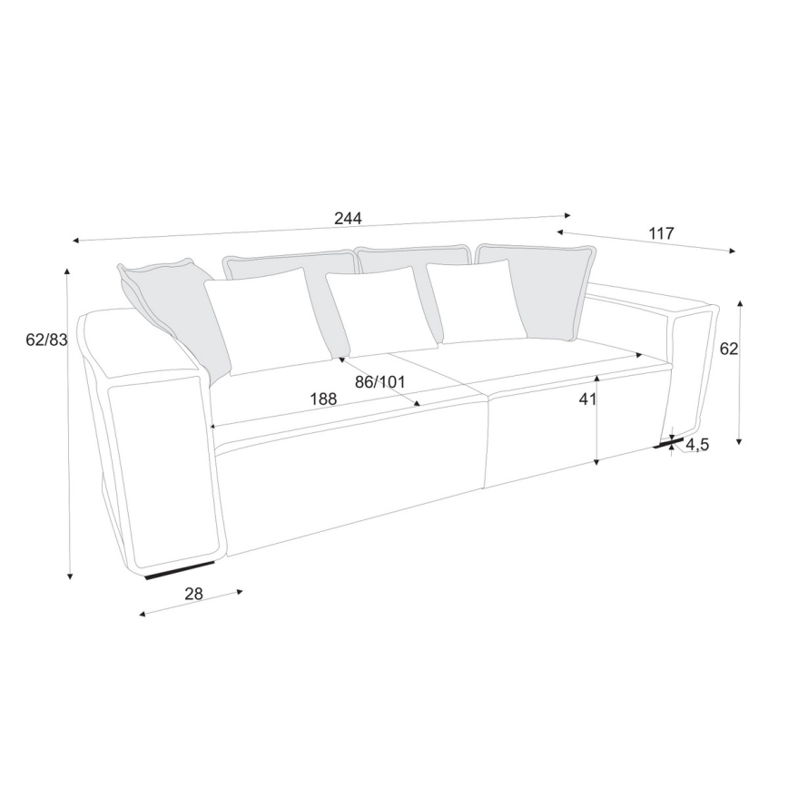 BOLZANO fekete kanapé