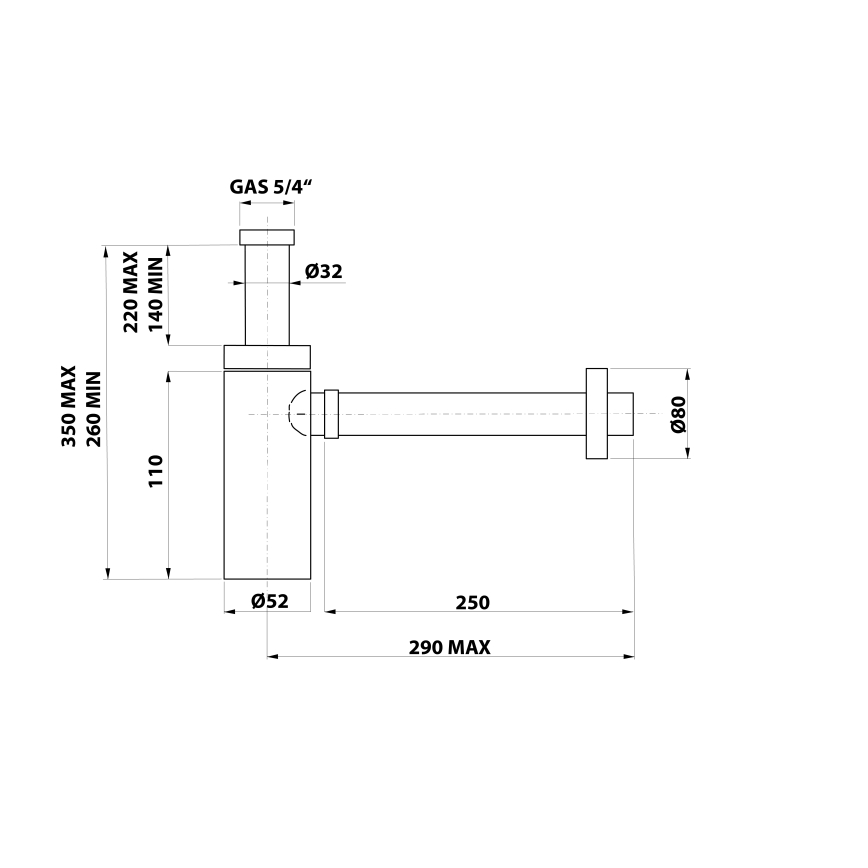 Bonomini - KING mosdó szifon, fényes króm