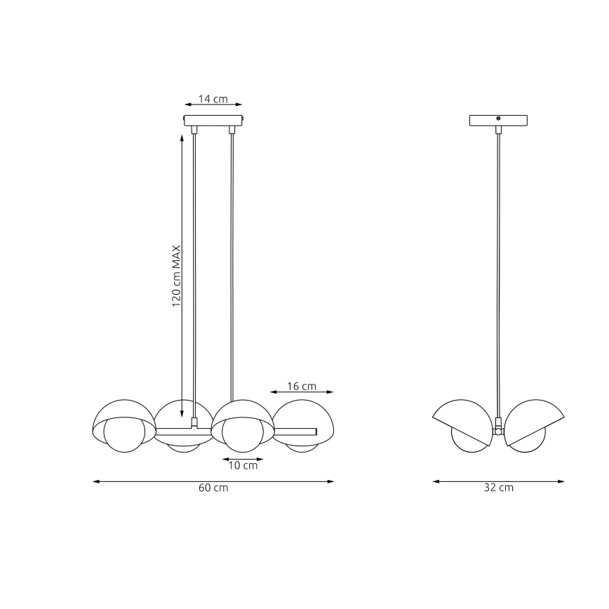 BOOM kábeles csillár 4xG9/8W/230V bézs