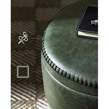 Bőr puff CORE zöld