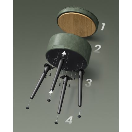 Bőr puff CORE zöld