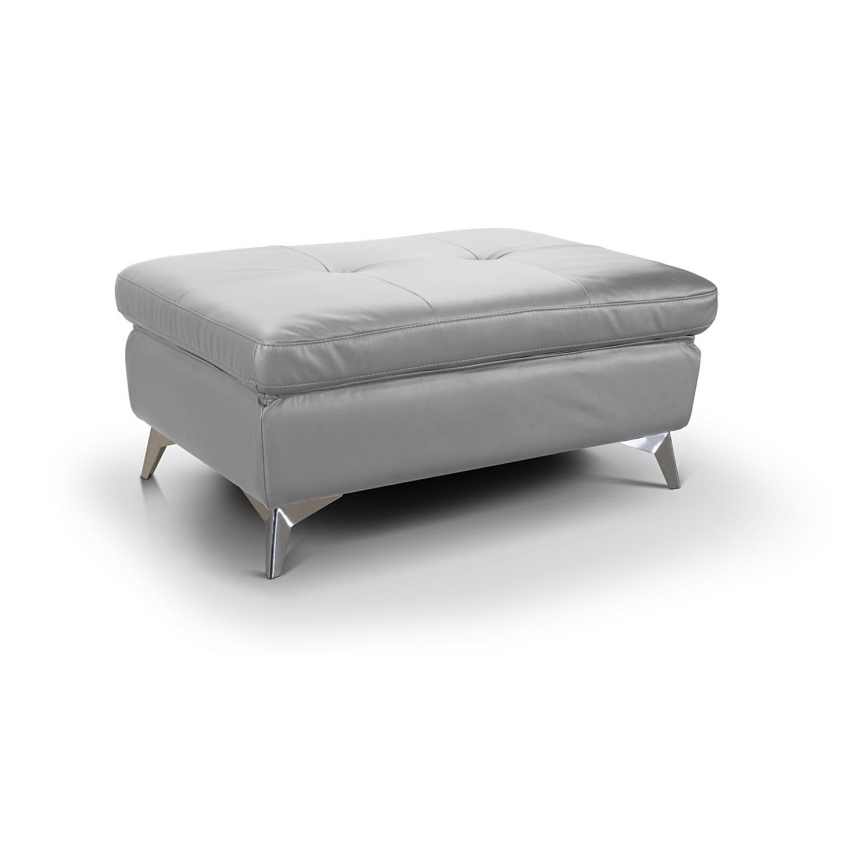 Bőr puff SALERNO II 66x100 cm szürke