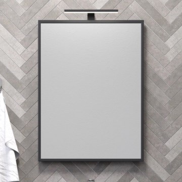 BORGSTED 60x80 cm fekete fürdőszobai tükör