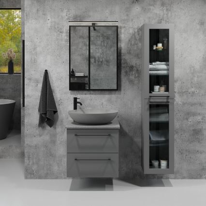 BORGSTED 60x80 cm fekete fürdőszobai tükör