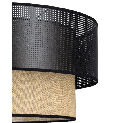 BORHO felületre szerelhető csillár 1xE27/60W/230V, átm. 40 cm, fekete/juta