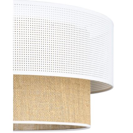 BORHO függőlámpa kábellel, 1xE27/60W/230V, átm. 50 cm, fehér/juta