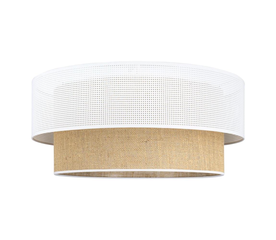 BORHO mennyezeti lámpa 1xE27/60W/230V, Ø 40 cm, fehér/juta 0250