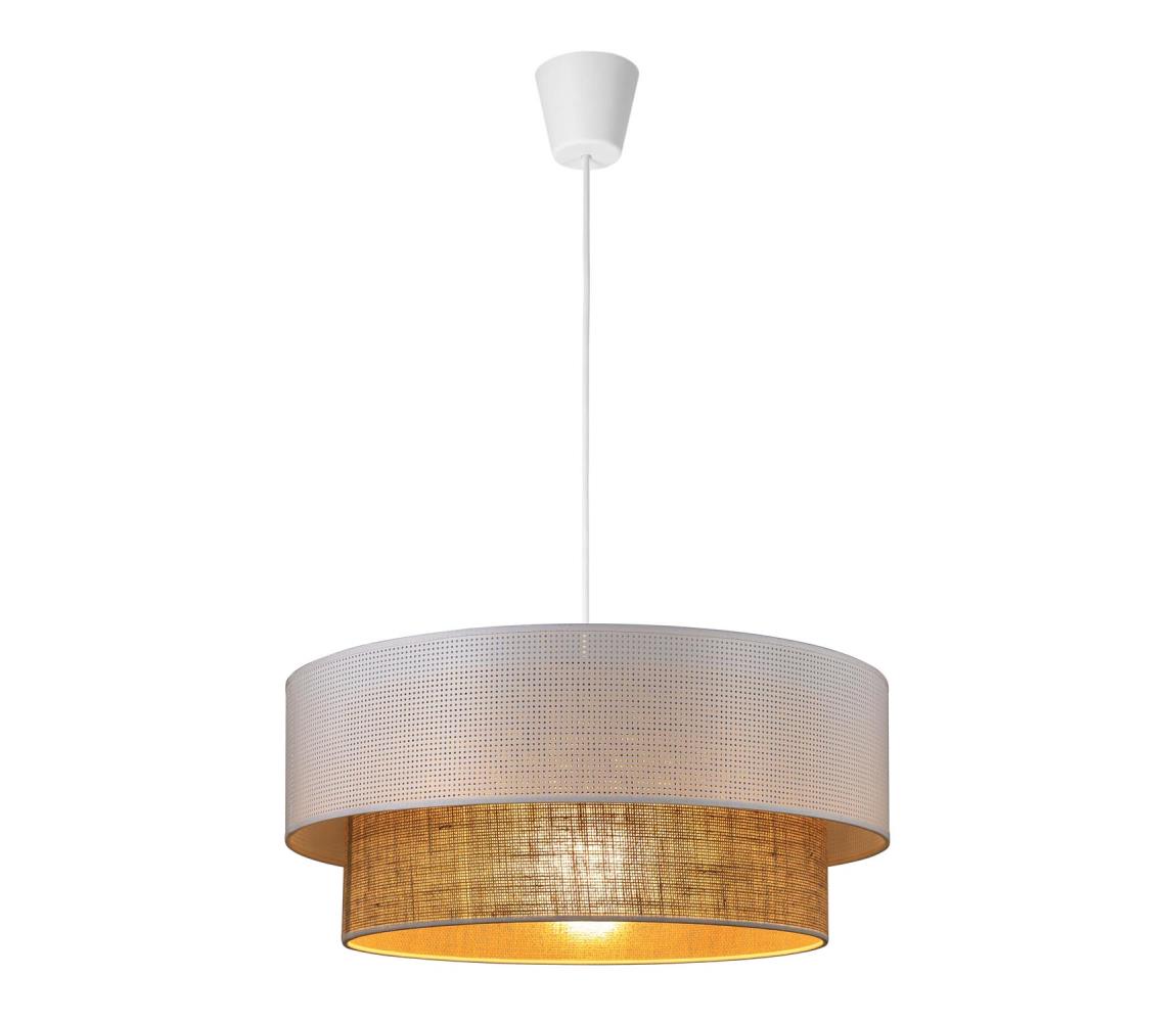 BORHO zsinóros függőlámpa 1xE27/60W/230V fehér/juta 0249