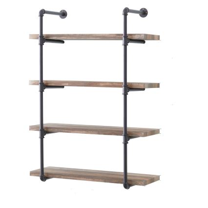 Fali polc BORURAF 70x60 cm barna/szürke