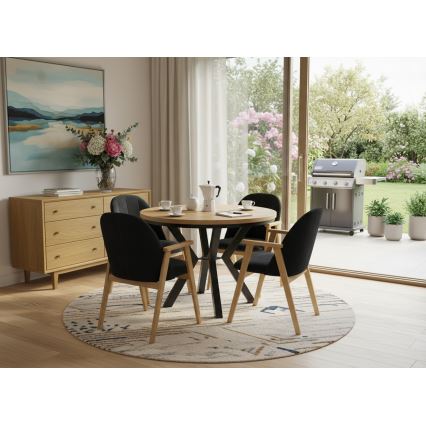 Bővíthető étkezőasztal CONVI 100/140x73 cm craft tölgy/fekete