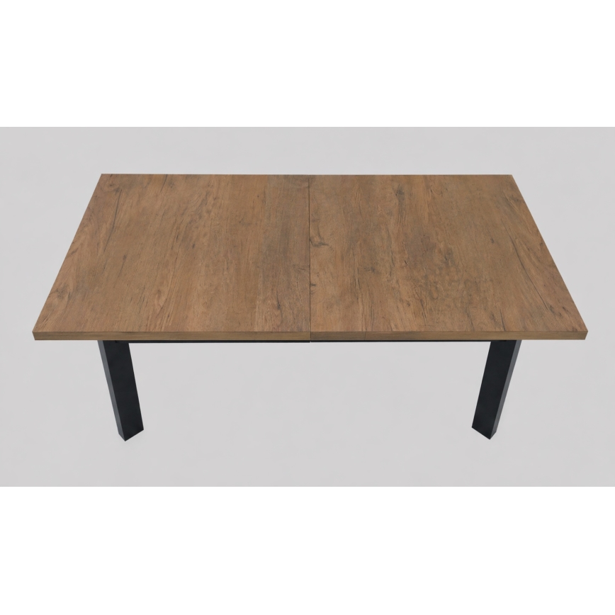 Bővíthető étkezőasztal KERNO 150/190x80 cm lefkas tölgy/fekete