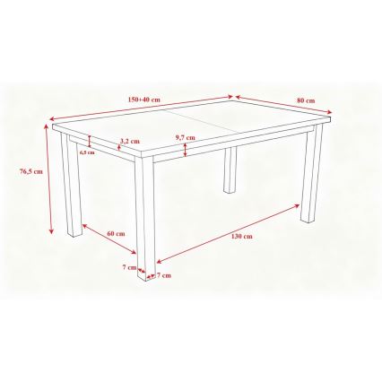 Kinyitható étkezőasztal LIAM sonoma tölgy