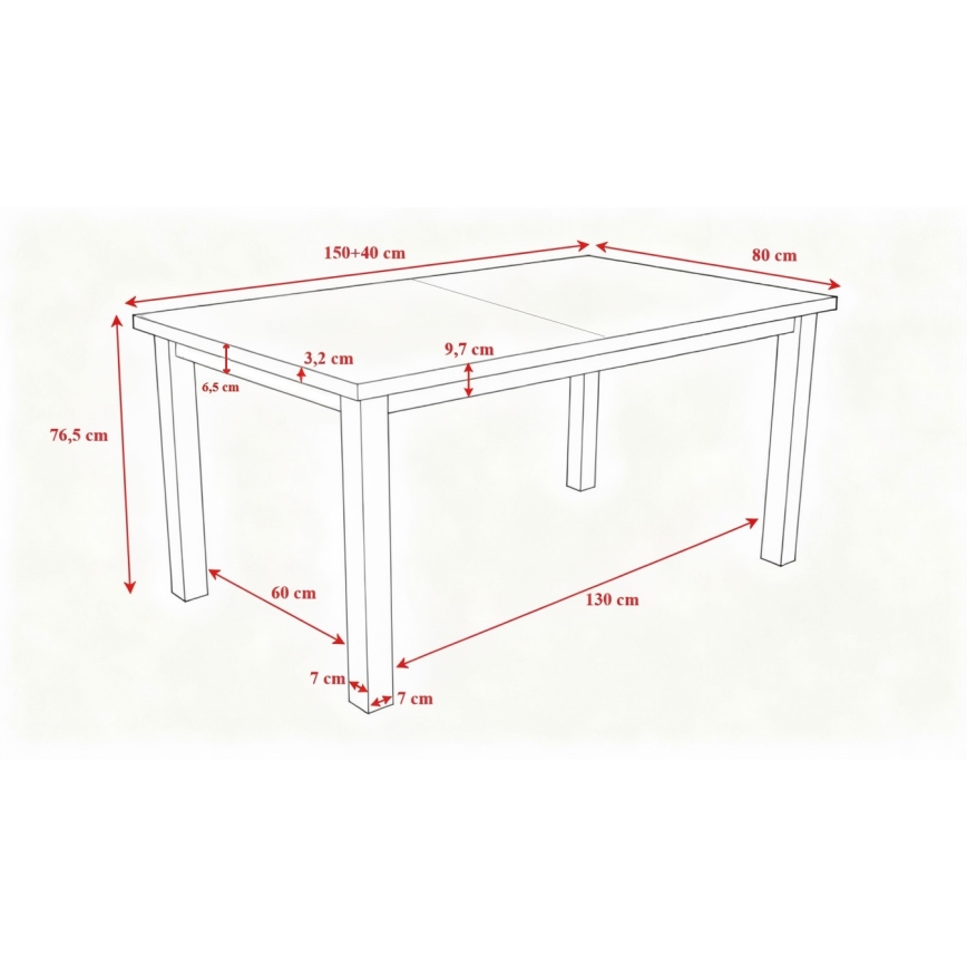 Kinyitható étkezőasztal LIAM sonoma tölgy