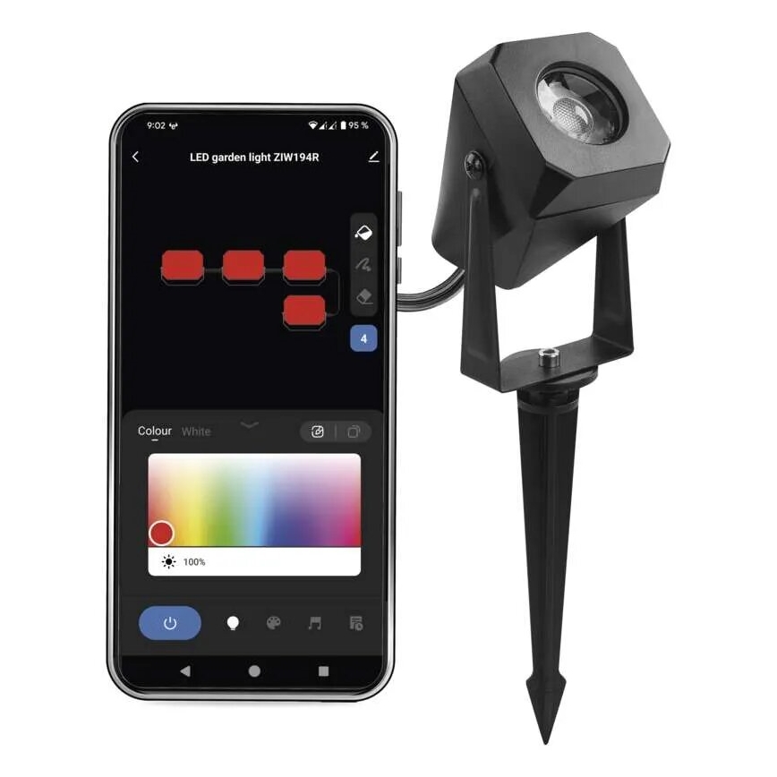 LED RGBIC dimmelhető kültéri lámpa GoSmart - kiegészítő LED/1,5W/12V 3000-6500K IP65 Wi-Fi Tuya