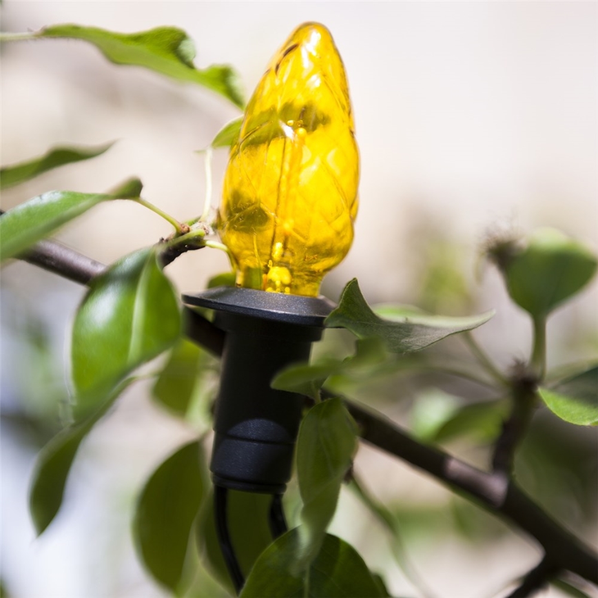 Bővítő LED kültéri fényfüzér CONE FILAMENT 20xE10, 14 m, színes/meleg fehér, IP44, Csehországban gyártva